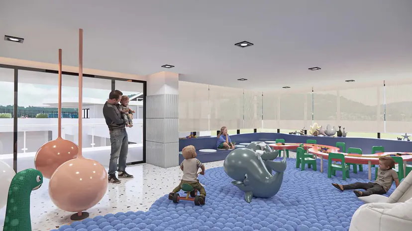 Wekata 3 — Children’s play area. Architectural visualization.