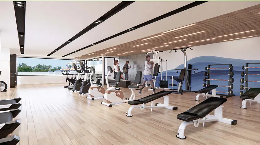 Wekata 3 — Fitness area. Architectural visualization.